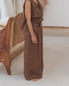BASERANGE French Silk Linen SEPIA Casual Pants BAS-TRSE-LI-SU25-ZONG